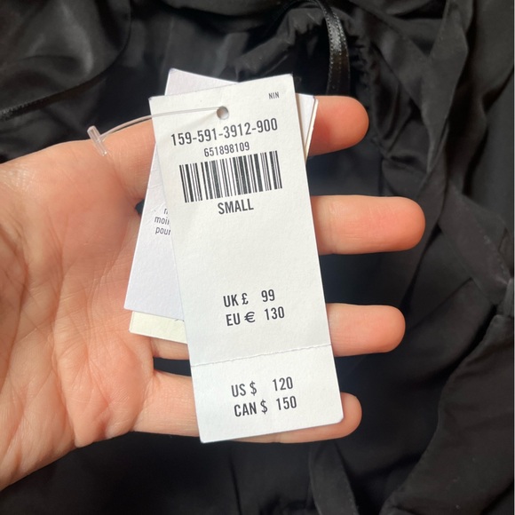 New Abercrombie & Fitch Tie Back Slip Midi Dress Black small - Picture 4 of 6
